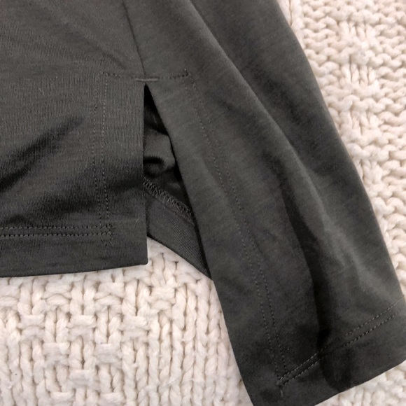 Eileen Fisher olive green top size large high low - Picture 5 of 6